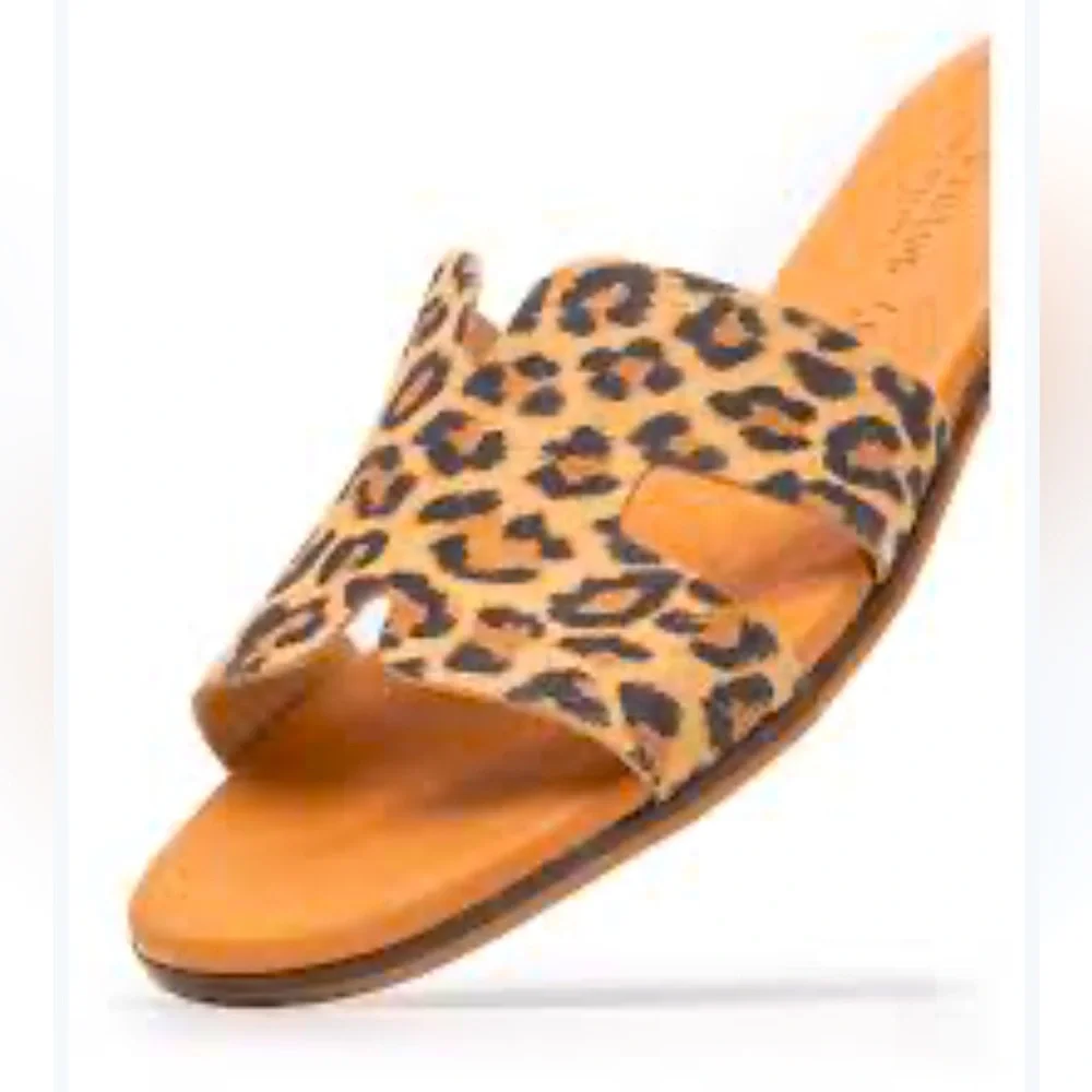 Rosario cuomo women’s cheetah print‎ faux hide sandals made in Italy sz9 EUC